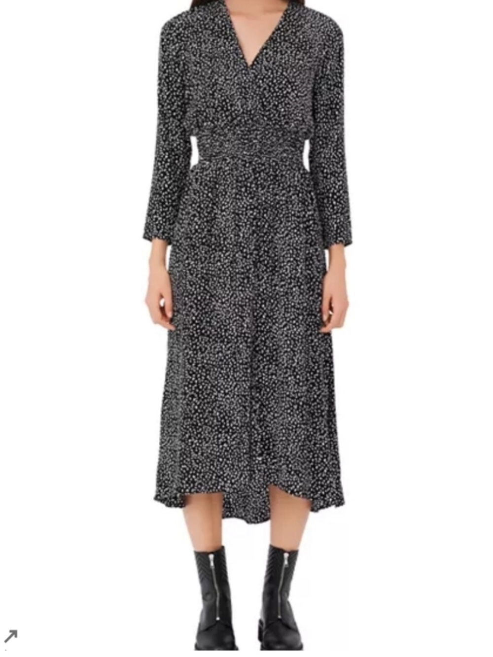 Maje Rosalia Midi Dress-Black